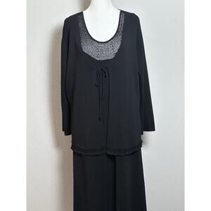 Studio Max Women’s‎ Knit Two-Piece Dress & Sweater Black Size (L)